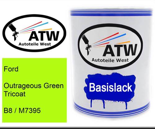 Ford, Outrageous Green Tricoat, B8 / M7395: 1L Lackdose, von ATW Autoteile West.